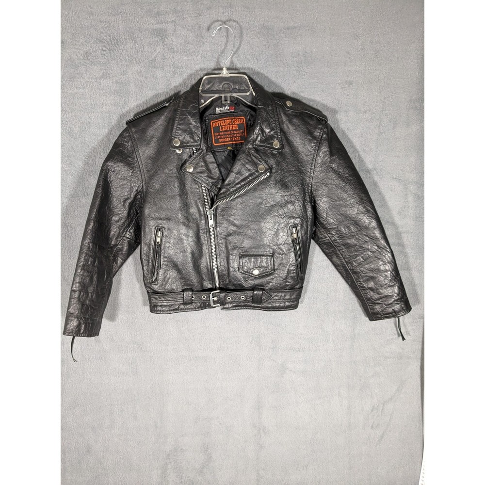 Antler Creek Leather Boys Motorcycle Jacket size 4XL